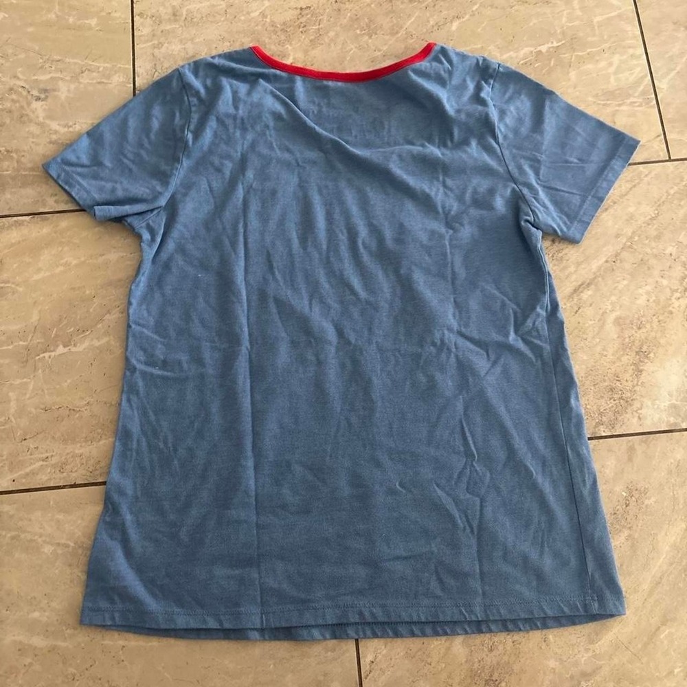 Disney Parks Mickey Minnie Mouse Stars & Stripes Forever Blue Ringer Tee Medium - Picture 3 of 3